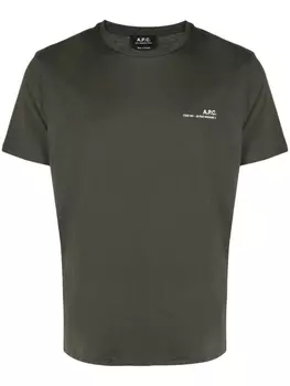 A.P.C. футболка Item с логотипом, зеленый