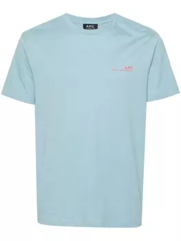 A.P.C. футболка Item с логотипом, синий