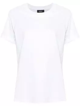 A.P.C. футболка из хлопка с вышитым логотипом, белый