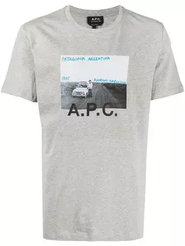 A.P.C. футболка Lucien с фотопринтом, серый