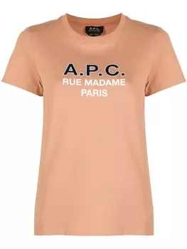 A.P.C. футболка Madame с логотипом, розовый