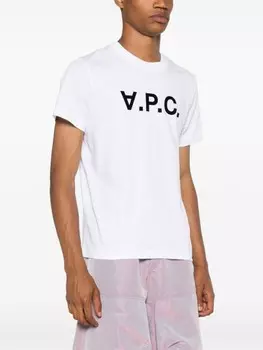 A.P.C. футболка с фактурным логотипом, белый