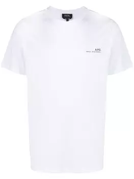 A.P.C. футболка с короткими рукавами и логотипом, белый