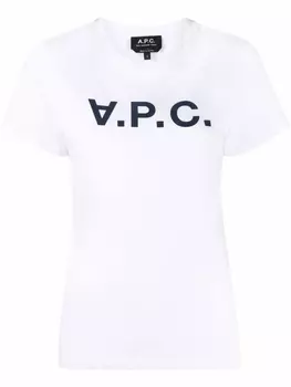 A.P.C. футболка с логотипом, белый