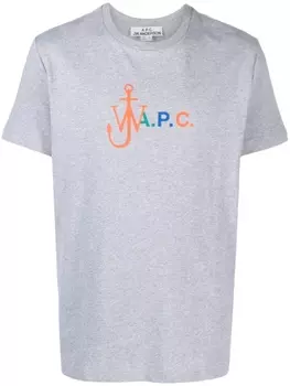 A.P.C. футболка с логотипом из коллаборации с JW Anderson, серый