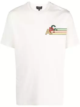 A.P.C. футболка с логотипом, нейтральный цвет
