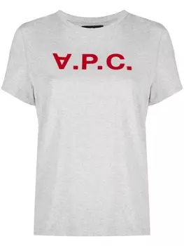 A.P.C. футболка с логотипом, серый