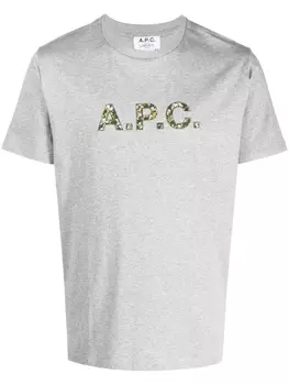 A.P.C. футболка с логотипом, серый