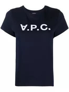A.P.C. футболка с логотипом, синий
