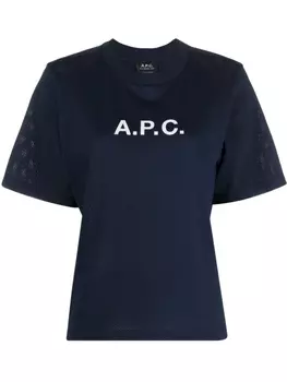 A.P.C. футболка с логотипом, синий