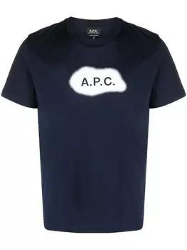 A.P.C. футболка с логотипом, синий