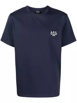 A.P.C. футболка с логотипом, синий