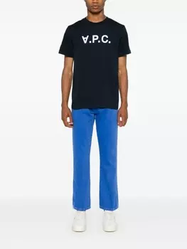A.P.C. футболка с логотипом, синий