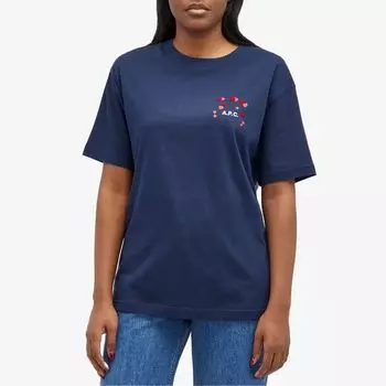 A.P.C. Футболка с логотипом «валентинка», синий