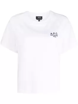 A.P.C. футболка с вышитым логотипом, белый
