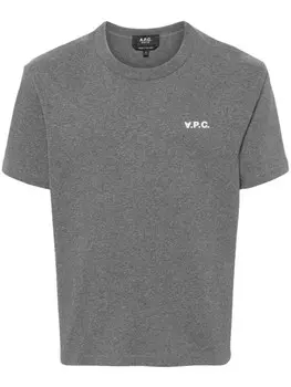 A.P.C. футболка с вышитым логотипом, серый