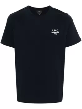 A.P.C. футболка с вышитым логотипом, синий