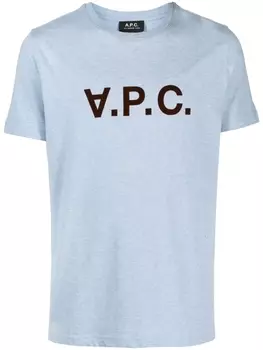 A.P.C. футболка V.P.C. с логотипом, синий