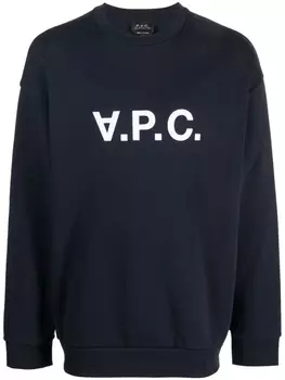 A.P.C. футболка V.P.C. из органического хлопка с логотипом, синий