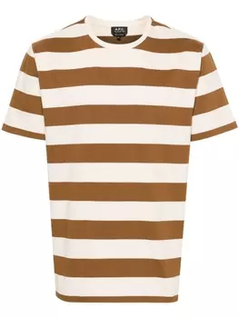 A.P.C. футболка в полоску, коричневый