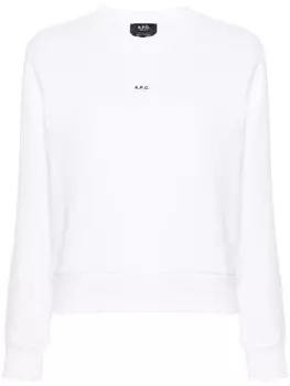 A.P.C. хлопковая толстовка с логотипом, белый