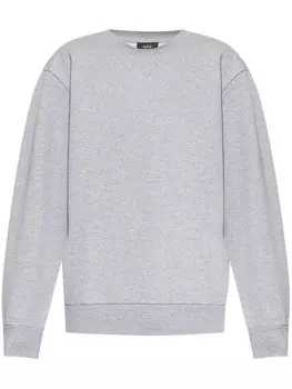 A.P.C. хлопковая толстовка с v-образной вставкой, серый