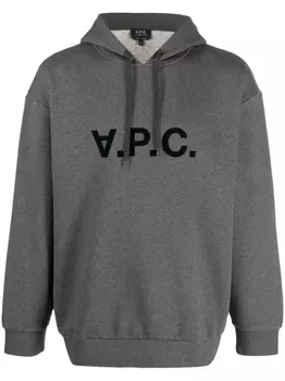 A.P.C. худи Milo с кулиской и логотипом, серый