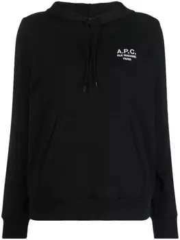 A.P.C. худи с вышитым логотипом, черный