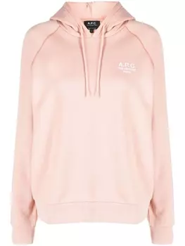 A.P.C. худи с вышитым логотипом, розовый