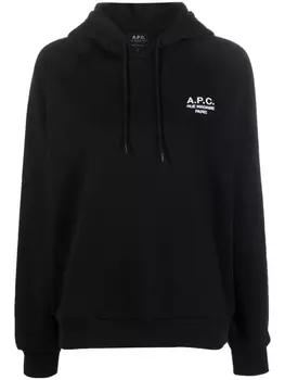 A.P.C. худи с вышитым логотипом, черный