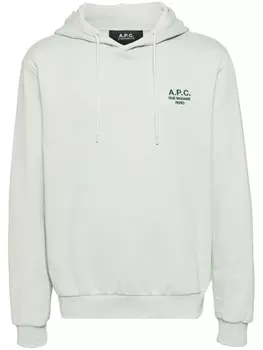 A.P.C. худи с вышитым логотипом, зеленый