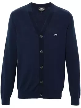 A.P.C. кардиган Curtis с V-образным вырезом, синий