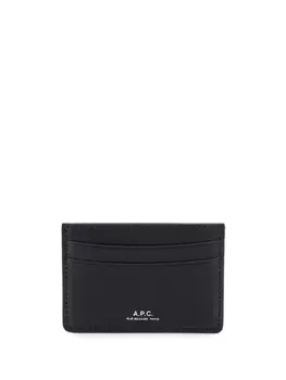 A.P.C. картхолдер с тисненым логотипом, черный