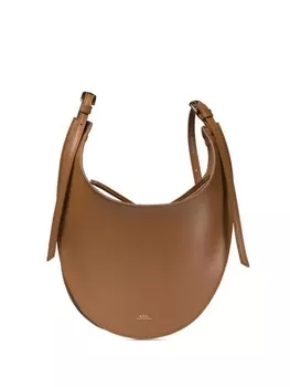 A.P.C. кожаная сумка через плечо с тисненым логотипом, коричневый