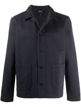 A.P.C. однотонная куртка-рубашка, синий