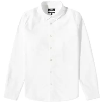 A.P.C. Оксфордская рубашка на пуговицах с логотипом Greg, белый