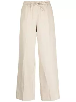 A.P.C. прямые брюки с кулиской, нейтральный цвет