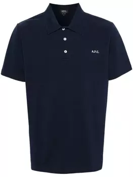 A.P.C. рубашка поло с вышитым логотипом, синий