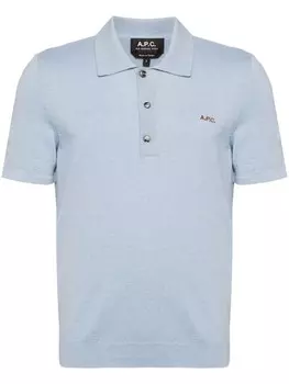 A.P.C. рубашка поло с вышитым логотипом, синий