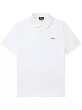 A.P.C. рубашка поло с вышитым логотипом, белый
