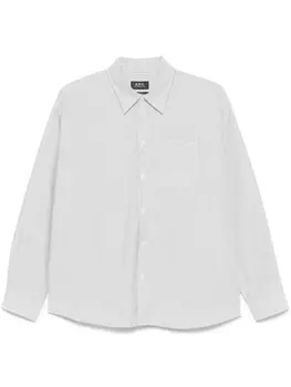 A.P.C. рубашка свободного кроя с логотипом, синий
