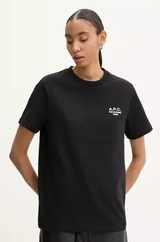 A.P.C. стандартная хлопковая футболка Rue Madame GOTS, черный