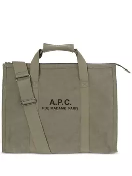 A.P.C. сумка-тоут Rcupration из канваса, зеленый