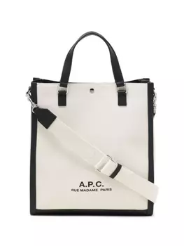 A.P.C. сумка-тоут с логотипом, белый