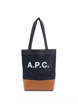 A.P.C. сумка-тоут с логотипом, синий