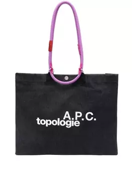A.P.C. сумка-тоут Topologie, синий