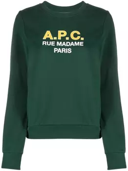 A.P.C. толстовка Madame с логотипом, зеленый