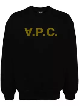 A.P.C. толстовка с круглым вырезом и логотипом, черный