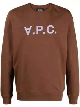 A.P.C. толстовка с логотипом, коричневый