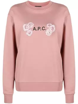 A.P.C. толстовка с логотипом, розовый